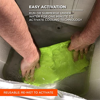 Ergodyne Chill Its 6602 Cooling Towel, Long Lasting Cooling Relief,Lime 29.50" x 0.50" - color: Lime