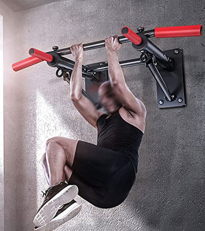 Wall Mounted Pull Up Bar, Strength Training Pull-UP Bars, Heavy Duty Wall Mount Chin Up Bar for Home Gym Indoor Outdoor, Maximum Weight 660 Lbs (Black)