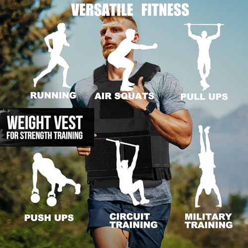 Weighted Vest for Men and Women Adjustable Weight Vests Low Profil Vest Quick Release Strength and Endurance Training Fitness Tactical Running Workouts