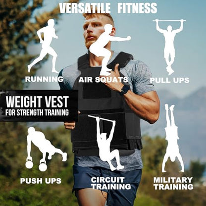 Weighted Vest for Men and Women Adjustable Weight Vests Low Profil Vest Quick Release Strength and Endurance Training Fitness Tactical Running Workouts