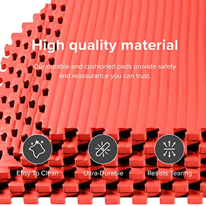 We Sell Mats 1 Inch Thick Martial Arts EVA Foam Exercise Mat, Tatami Pattern, Interlocking Floor Tiles for Home Gym, MMA, Anti-Fatigue Mats, 24 in x 24 in
