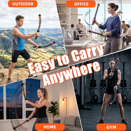Ropeless Battle Ropes for Home Gym, Weighted Cordless Battle Ropes for Full Body Strength Building, HIIT and Cardio Training, Portable Workout Equipment with Adjustable Resistance for Men & Women