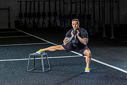 Rage Fitness Steel Plyo Box 12-18-24 Inch High Anti-Slip Pre-Assembled Plyometric Jump Box for Home Gym Conditioning and Strength Training (Sold Individually) Plyometric Platform Step
