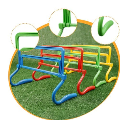 Colaxi Agility Hurdle,Agility Speed Training Equipment,Adjustable Height Jumping Bar Set for Foot Exercise Coaching Soccer - color: green