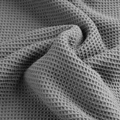 POLYTE 380 GSM Poly Blend Microfiber Quick Dry Waffle Bath Towel, 30x60 in - color: Gray