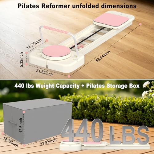 Pilates Reformer Board, Foldable Reformer for Full Body Exercise, Portable Pilates Equipment for Home Gym – Improve Posture & Flexibility