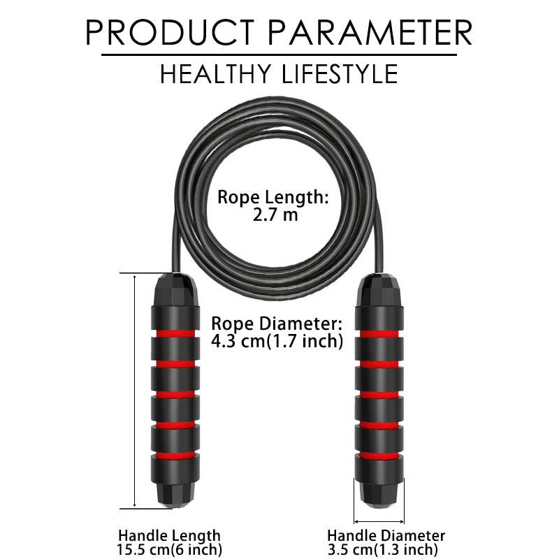 Adjustable Jump Rope for Fitness – Tangle-Free Speed Rope with Comfortable Foam Handles Detachable Metal Bar for Cardio, Weight Loss, Training & Home Workouts