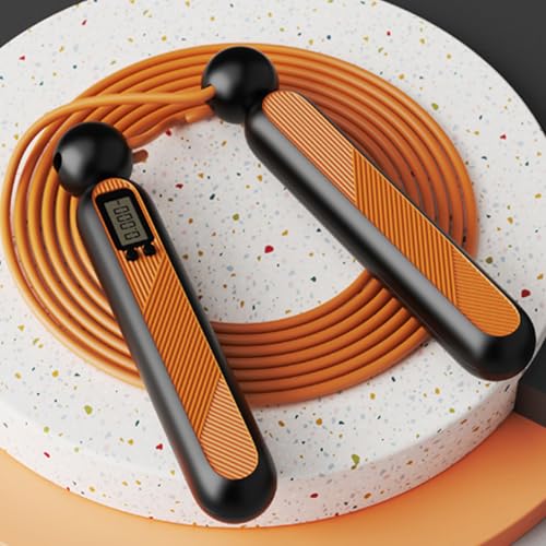 Cordless Fitness Jump Rope with Built in Counter Adjustable Cable for Indoor and Outdoor Workouts Adjustable Skipping Rope for Women