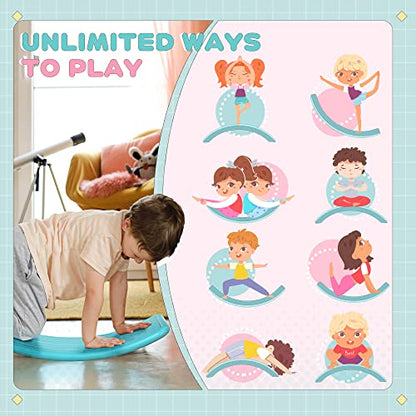 Qaba 32" Balance Board Kids, Wobble Board for Kids Toddlers, Curvy Rocker Board, Ended Preschool Learning Montessori Waldorf Toy, Ages for 3-6 Years Old