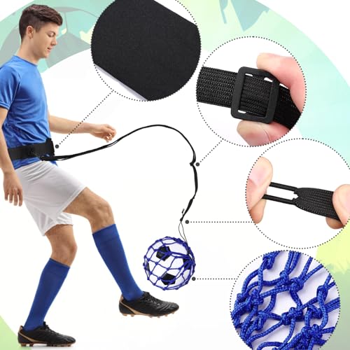 Football Kick Trainer, Soccer Return Trainer Net Fits Ball Size 3, 4, 5, Hands-Free Soccer Kick Throw Training Aid