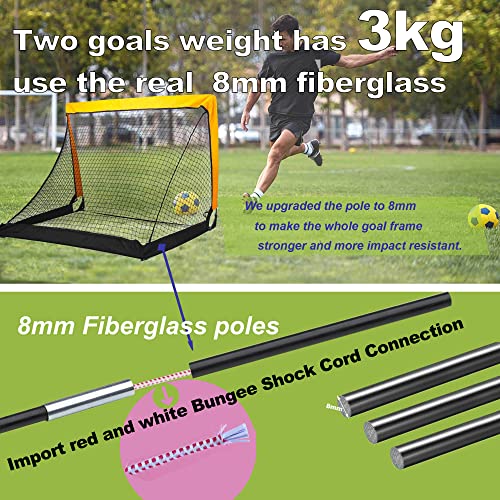 Poray Portable Soccer Goal Pop Up Soccer Net for Kids and Adults with 210D Oxford Fabric & Extra Stakes,Birthday Gift & Fun for Backyard and Soccer Training