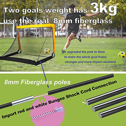 Poray Portable Soccer Goal Pop Up Soccer Net for Kids and Adults with 210D Oxford Fabric & Extra Stakes,Birthday Gift & Fun for Backyard and Soccer Training