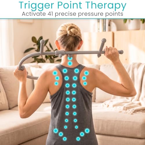 Vive Back and Neck Massager Cane - Trigger Point Massage Tools for Pain Relief and Muscle - Handheld Self Massage Hook Therapy for Neck, Shoulder - Deep Tissue Myofascial Release Aid for Women & Men - style: Massage Cane
