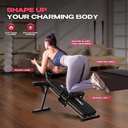 BODY RHYTHM Ab Workout Machine with LCD Monitor for Home Gym,Foldable Sit-Up Bench, Full Body Exercise Equipment for Leg,Thighs,Buttocks,Rodeo,Sit-up Exercise.