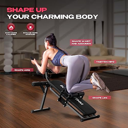 BODY RHYTHM Ab Workout Machine with LCD Monitor for Home Gym,Foldable Sit-Up Bench, Full Body Exercise Equipment for Leg,Thighs,Buttocks,Rodeo,Sit-up Exercise.