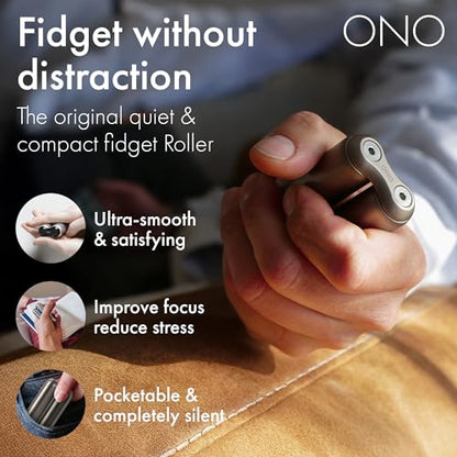 ONO Roller - Handheld Fidget Toy for Adults | Help Relieve Stress, Anxiety, Tension | Promotes Focus, Clarity | Compact, Portable Design (Titanium, Junior Size - Titanium) - size: Junior Size, style: Natural