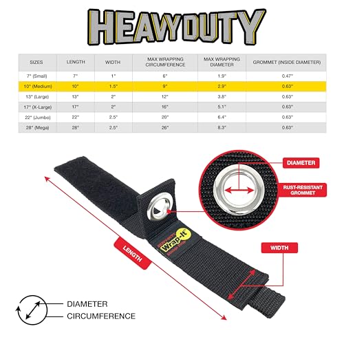 Heavy-Duty Wrap-It Storage Straps - 10" (6-Pack) Silver - color: Silver, size: 10-in. (6-Pack)