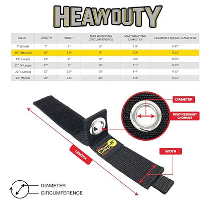 Heavy-Duty Wrap-It Storage Straps - 10" (6-Pack) Silver - color: Silver, size: 10-in. (6-Pack)