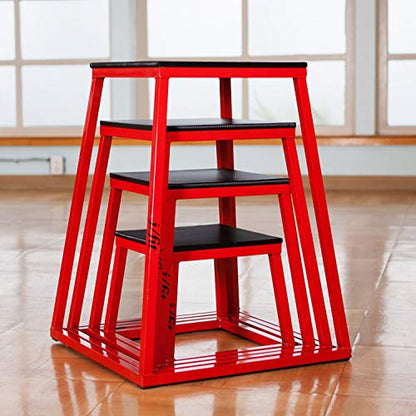 JFIT Plyometric Boxes - Made in Taiwan NO Assembly Required Single - Height Box Set and Adjustable Box Options Plyometric Platform and Jumping Agility Box for Training Conditioning Strength Training - style: 12",18",24",30" (Set of 4 Plyo Boxes)