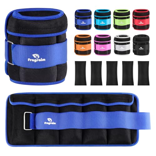 Fragraim Adjustable Ankle Weights 1-3/4/5/6/8/10/12/15/20 LBS Pair with Removable Weight for Jogging, Gymnastics, Aerobics, Physical Therapy - color: Blue, style: 1.5 lbs each( 3 lbs pair)