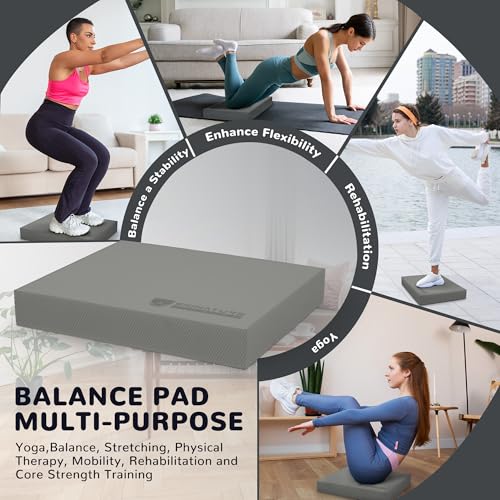 Fitvids Balance Pad, Nonslip Foam Balance Pad, Professional Foam Exercise Pad for Fitness, Stability Training and Physical Therapy, Multiple colors