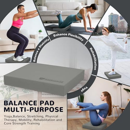Fitvids Balance Pad, Nonslip Foam Balance Pad, Professional Foam Exercise Pad for Fitness, Stability Training and Physical Therapy, Multiple colors