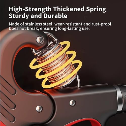 Grip Strength Trainer with Adjustable Resistance & Automatic Counter - color: Orange