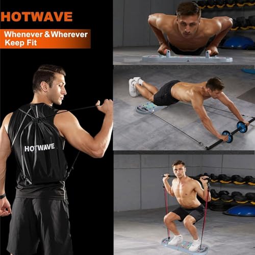 HOTWAVE Push Up Board, Portable PushUp Board, Foldable 20 in 1 Push Up Bar - color: Grey