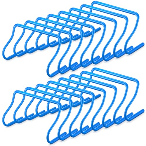 Seenelling 16 Pcs 12" Speed Agility Training Hurdles Large Size Detachable Agility Hurdles Hurdles Training Equipment Set for Athletes Soccer Basketball - color: Blue