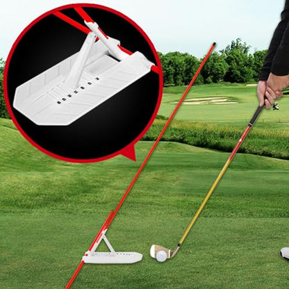 Golf Swing Plane Trainer,Adjustable Golf Alignment Stick Holder with 7 Angle Settings for Posture Correction and Practice