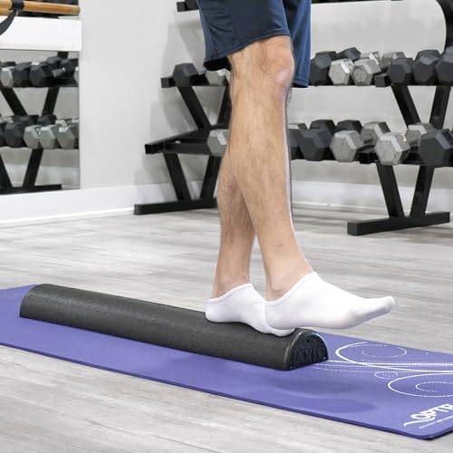 OPTP AXIS Firm Density Foam Roller – Half-Round, Black, 36" X 3" - color: Black - 36" X 3" Half-round