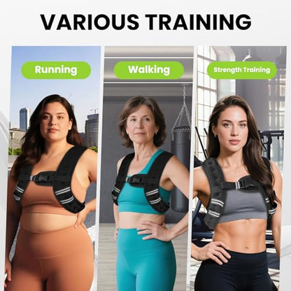 Weighted Vest for Women Men, 8lb/12lb/16lb/20lb/25lb/30lb Weighted Vest Woman Adjustable Weights for Walking, Strength Training, Running, Muscle Building