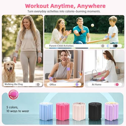 BECOJADDE Wrist Weights Ankle Weight for Women 1 Pair (1.1 lb/2.2 lb Each) - color: Pink Blush, size: 2.2 Lb Pair (1.1 Lb Each)