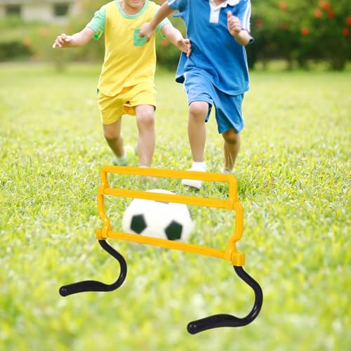 Speed Hurdles for Agility Training, Adjustable 4-Height Sports Hurdles (15-36cm/6-14in), Yellow