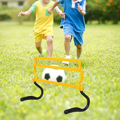 Speed Hurdles for Agility Training, Adjustable 4 Heights 15-36cm (6-14 inch) PP Football Hurdles for Speed, Soccer, Rugby, Yellow