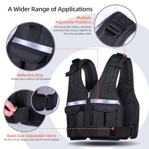 Sportneer Adjustable Weighted Vest Weights: 2-18 lbs/2-42 lbs Washable Weight Vest for Walking 16 In 1 Fast Adjust Rucking Vest for Women and Men Home Gym Running Jogging Strength Training Vests