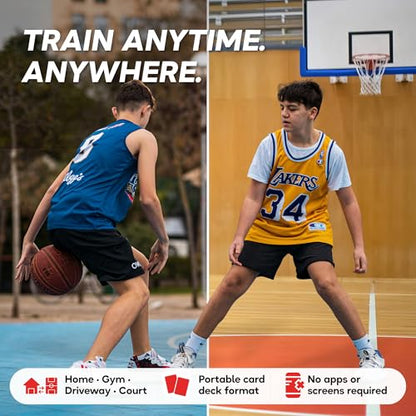 Kick Deck HoopDeck Basketball Training Cards – 52 Cards to Improve Skills, Ball Handling, Shooting, Ability, Fitness and Agility – at-Home Basketball Drills for All Skill Levels and Ages - style: HoopDeck