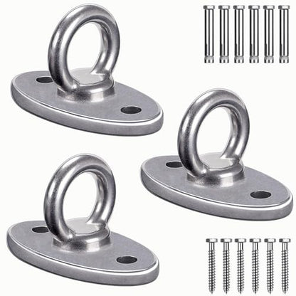 BeneLabel Wall Ceiling Mount Bracket for Suspension Strap Trainer, 2800lb Capacity, Body Weight Strength Training Systems, Aerial Yoga Swing, Resistance Band,Hammock,Battle Rope, Boxing Equipment - color: 3Pcs closed hook
