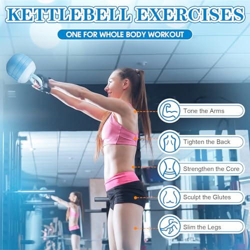 Adjustable Water Filled Kettlebell 5/8/13/17/22 lb Water Filled Kettlebells Weights Set for Home Gym, Kettle Bell Sets for Women at Home and Cross-training Exercise