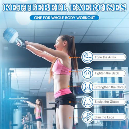 Adjustable Water Filled Kettlebell 5/8/13/17/22 lb Water Filled Kettlebells Weights Set for Home Gym, Kettle Bell Sets for Women at Home and Cross-training Exercise