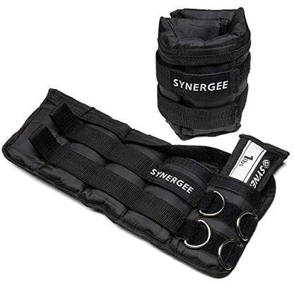 Synergee Comfort Fit Adjustable Ankle/Wrist Weights (Set of 2). Available in 5lb, 10lb & 20lbs. One Size Fits All. - color: b) 10 lbs - 5lbs per side