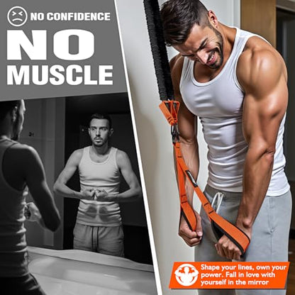 HPYGN Resistance Bands Training for Arms, Biceps, Triceps, Back, Abs, Shoulders, Heavy Duty Exercise Bands with Handles, Door Anchor, Home Gym Workout Equipment for Tricep Pushdowns, Face Pulls