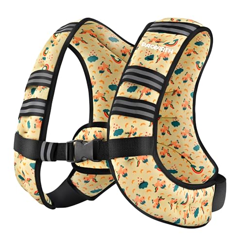PACEARTH Weighted Vest,6lb/8lb/10lb/12lb/16lb/20lb/25lb/30lb Weight Vest with Reflective Stripe, Body Weight Vests for Women, Men, Weight Loss Workout, Strength Training, Running, Walking, Jogging - color: Patterned Yellow, size: 6 LB