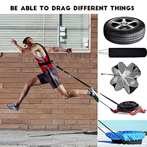 Sled Harness, Weight Speed Tire Pulling Workout Resistance and Assistance Trainer Physical Training Rope Football Exercise Equipment for Outdoor Indoor Men and Women - size: 6.6FT