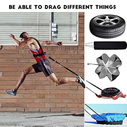 Sled Harness, Weight Speed Tire Pulling Workout Resistance and Assistance Trainer Physical Training Rope Football Exercise Equipment for Outdoor Indoor Men and Women - size: 6.6FT