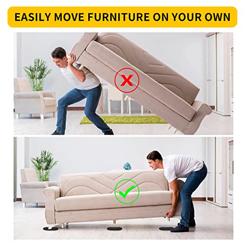 new space Oval Furniture Sliders, 8pcs 3 1/2" x 6" - Reusable Sliders for Carpet, Heavy-Duty Movers - Easily Move & Protect Furniture & Carpet