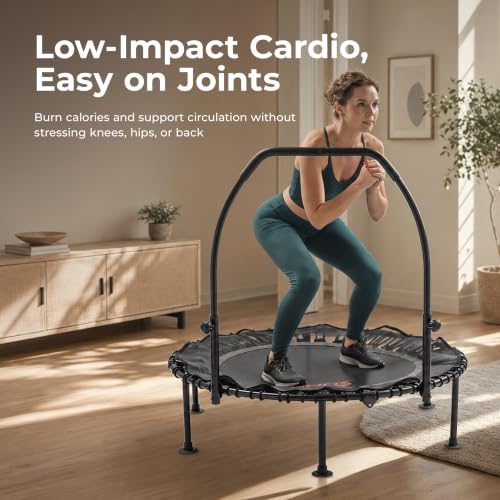 Sunny Health & Fitness 36"/40"/48" Bungee Exercise Trampoline with Handlbar - size: 48" Trampoline