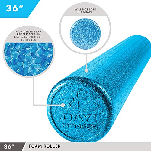 High-Density Foam Roller - color: Solid Blue, size: 36"