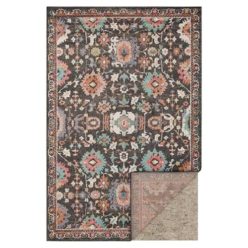 Mohawk Home Non Slip Rug Pad 5' x 8'- 1/4" Thick Felt + Latex Rubber Gripper - Dual Surface Cushion for Hardwood, Carpet, Tile Floors, Made in USA - size: 5' x 8' (Rectangular), style: 1/4 Inch Dual Surface Rug Pad