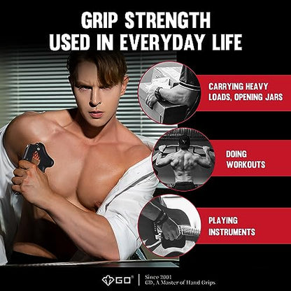 GD Grip Strength Trainer (Premium Adjustable Grip Strengthener for Forearm Training) Wrist and Forearm Strengthener